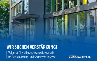 Gesucht: Volljurist / Syndikusrechtsanwalt (w/m/d) Arbeits- und Sozialrecht in Kassel