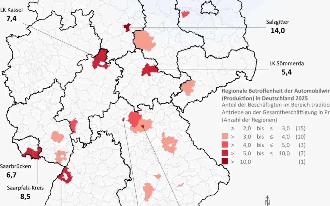 Automobilwirtschaft: Diese Regionen sind besonders vom Verbrenner-Aus bedroht