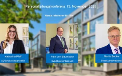Personalleitungskonferenz vom 13. November 2025: Sonderzahlungen, Fremdpersonal und mehr